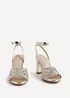 Linzi Bridget Gold Faux Leather Handwoven Block Heeled Sandals - Size 8 Image 3