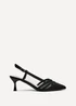 Linzi Milan Black Scuba Mesh Slingback Court Heels - Size 3 Image 2