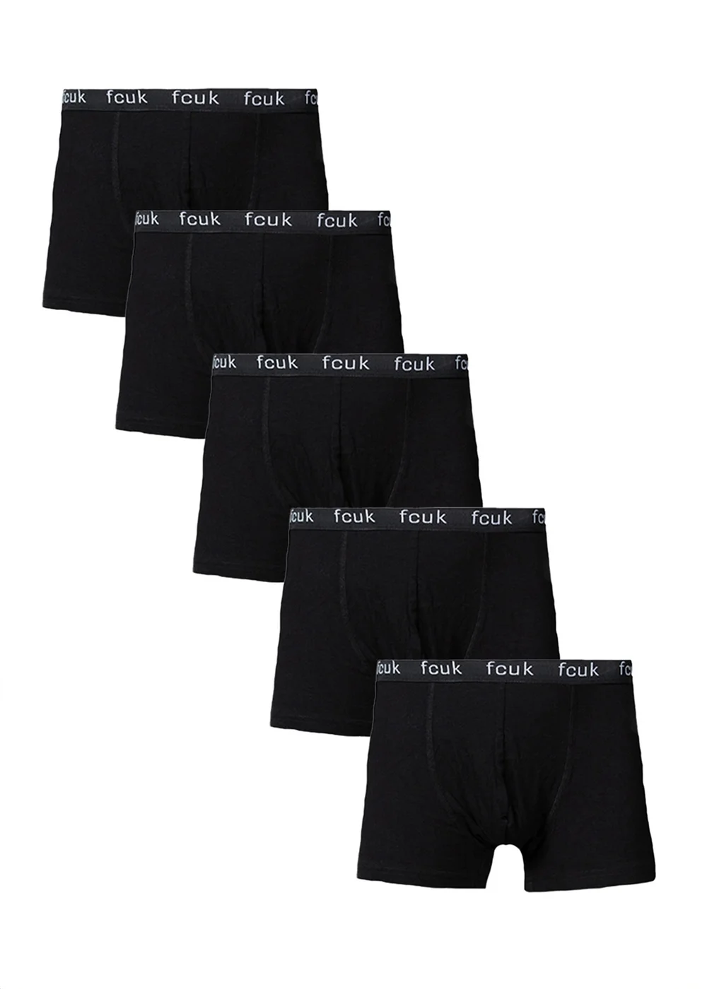 French Connection Black Cotton Stretch Boxers 5 Pack - Extra Large Image 1