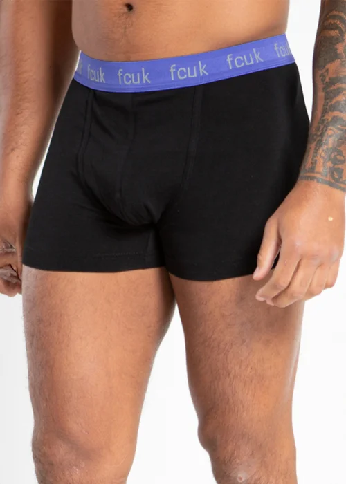 French Connection Blue Cotton Stretch Boxers 5 Pack - Extra Large Image 4