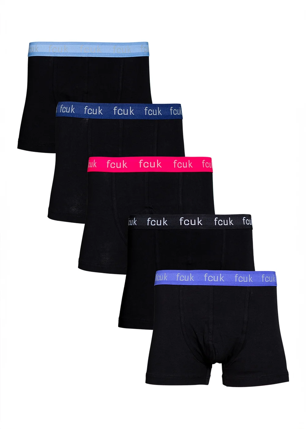 French Connection Blue Cotton Stretch Boxers 5 Pack - Extra Large Image 1