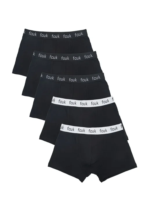 French Connection White Cotton Stretch Boxers 5 Pack - Extra Large Image 1