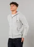 French Connection Light Grey Cotton Blend Zip Hoody - Small Image 1