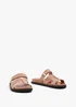 Linzi Emmy Dusky Pink Faux Nubuck Footbed Linked Design Sandal - Size 7 Image 3