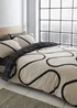 Catherine Lansfield Linear Curve Geometric Black Reversible Duvet Cover Set - Single Image 1