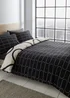 Catherine Lansfield Linear Curve Geometric Black Reversible Duvet Cover Set - Single Image 2