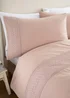 Catherine Lansfield Broderie Anglaise Duvet Cover Set Blush Pink - Single Image 2