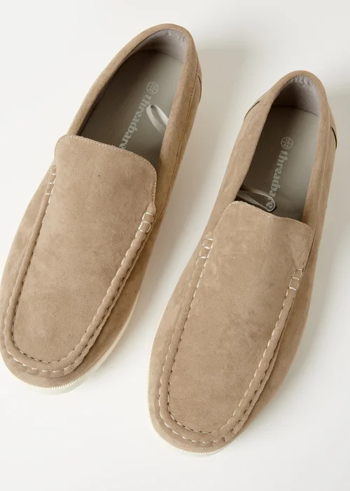 Threadbare Olive Faux Suede Slip On Loafers - 11 Image 2