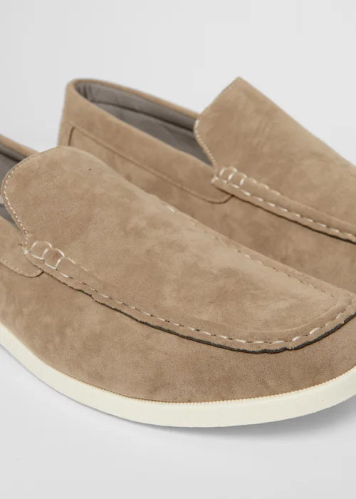 Threadbare Olive Faux Suede Slip On Loafers - 11 Image 3