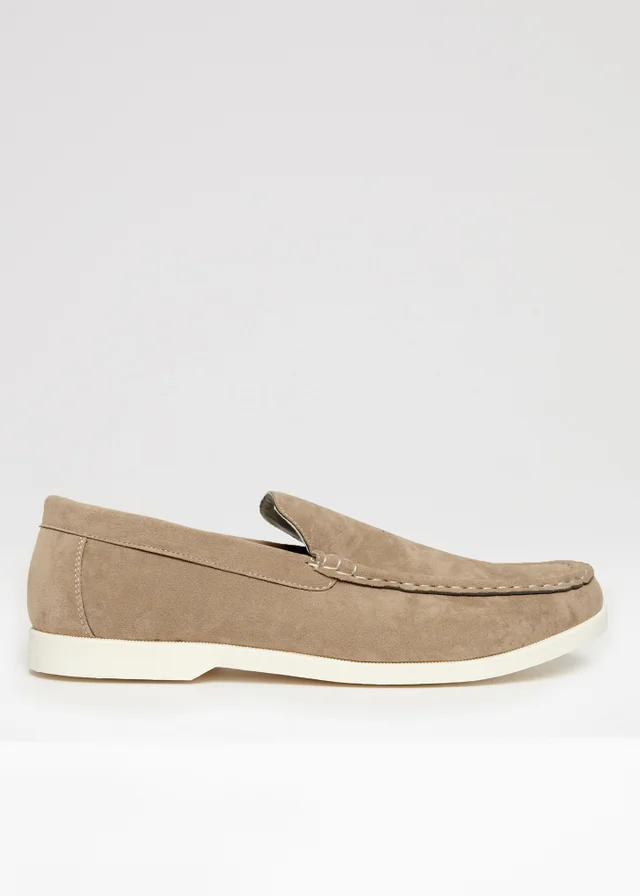 Threadbare Olive Faux Suede Slip On Loafers