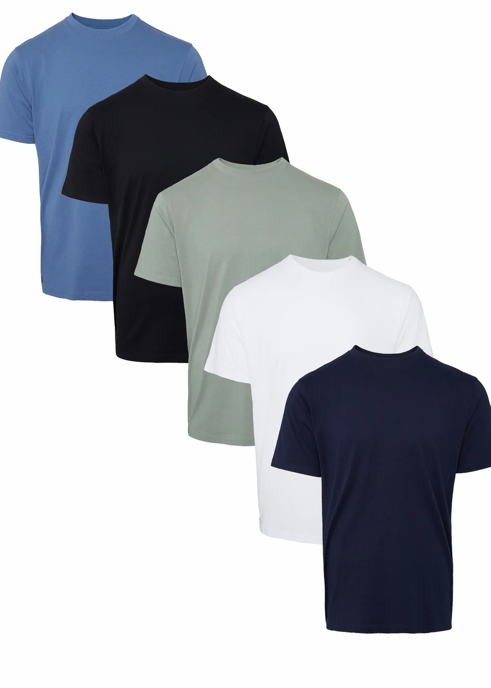 Threadbare Blue 5-Pack Short Sleeve Cotton T-Shirts - XXL Image 1