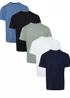 Threadbare Blue 5-Pack Short Sleeve Cotton T-Shirts - XXL Image 1