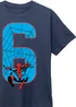 Ada & Ted Marvel Spider-Man 6th Birthday Kids Navy T-Shirt (5-8 Years) - Age 5-6 Years Image 2