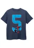 Ada & Ted Marvel Spider-Man 5th Birthday Kids Navy T-Shirt (5-8 Years) - Age 7-8 Years Image 1