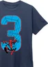 Ada & Ted Marvel Spider-Man 3rd Birthday Kids Navy T-Shirt (3-6 Years) - Age 3-4 Years Image 2
