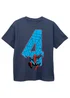 Ada & Ted Marvel Spider-Man 4th Birthday Kids Navy T-Shirt (3-6 Years) - Age 3-4 Years Image 1