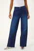 Dusk Indigo Denim Stretch Wide Leg Jeans - 16 Image 4