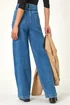 Roman Light Denim Cotton Blend Wide Leg Stretch Jeans - 14 Image 4