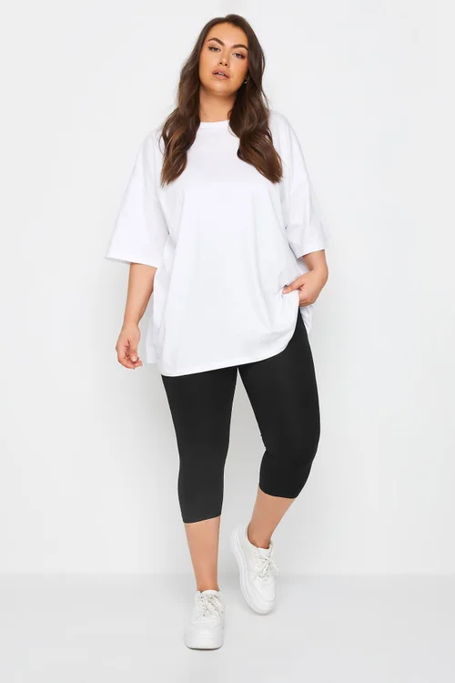 Yours 2 Pack Curve Black Stretch Cropped Leggings - 24 Image 3