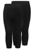 Yours 2 Pack Curve Black Stretch Cropped Leggings - 24 Image 4