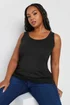 Yours 3 Pack Curve Navy Blue, Black & White Core Vest Tops - Size 38-40 Image 2