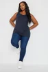 Yours 3 Pack Curve Navy Blue, Black & White Core Vest Tops - Size 38-40 Image 5