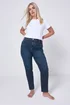 Yours Curve Mid Blue Mom Jeans - 16 Image 1