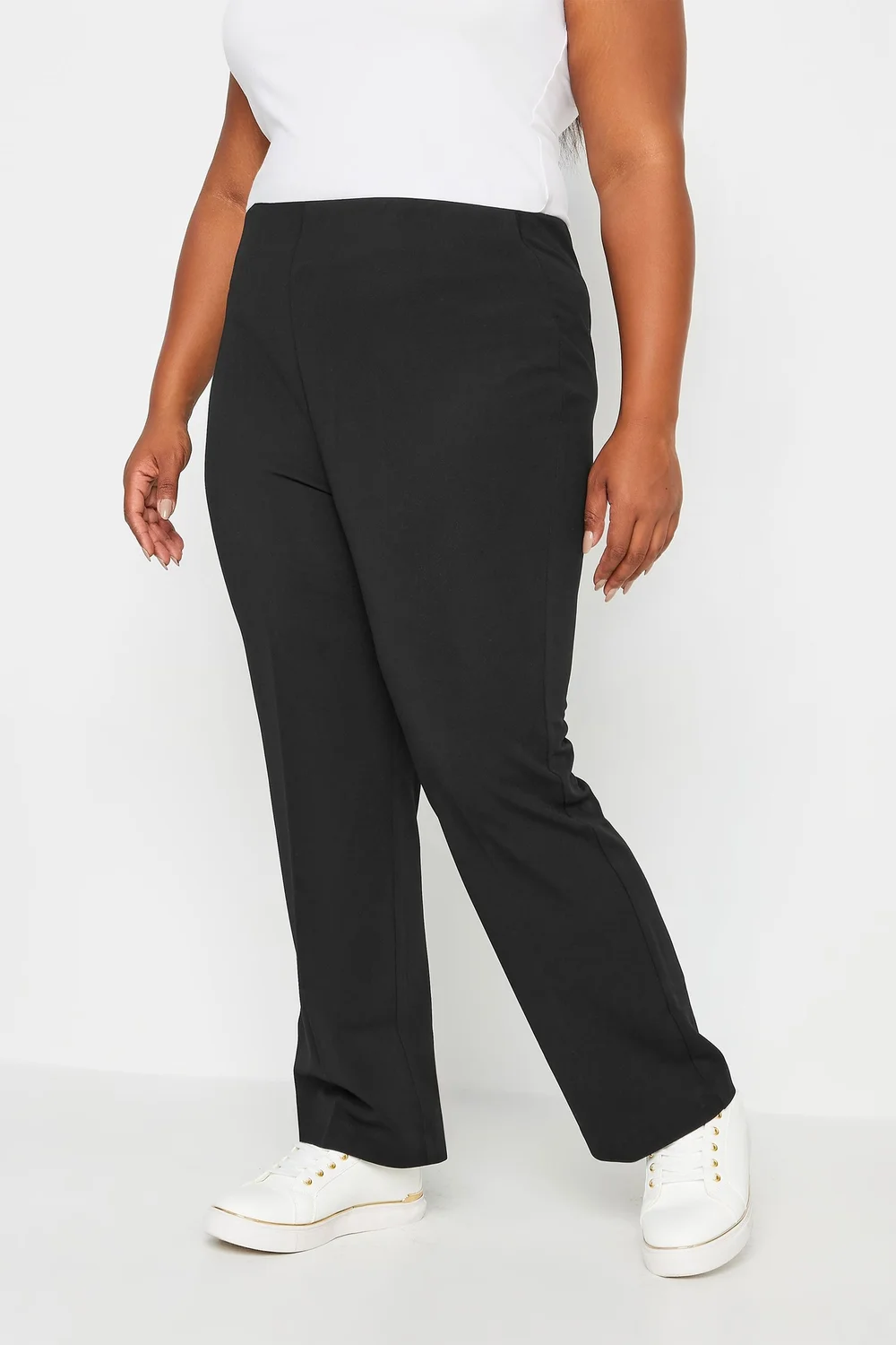Yours Bestseller Curve Black Pull On Ribbed Bootcut Stretch Trousers - 30-32/L30 Image 2