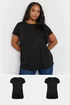 Yours 2 Pack Curve Black Core T Shirts - Size 22-24 Image 1