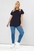 Yours 3 Pack Curve Navy Blue & Black Core T Shirts - Size 26-28 Image 3