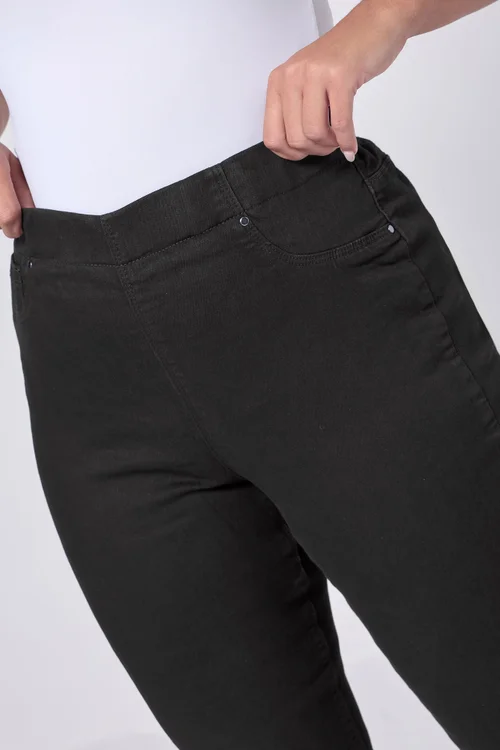 Yours Curve Black Pull On Stretch Jenny Jeggings - 34-36/L26 Image 3
