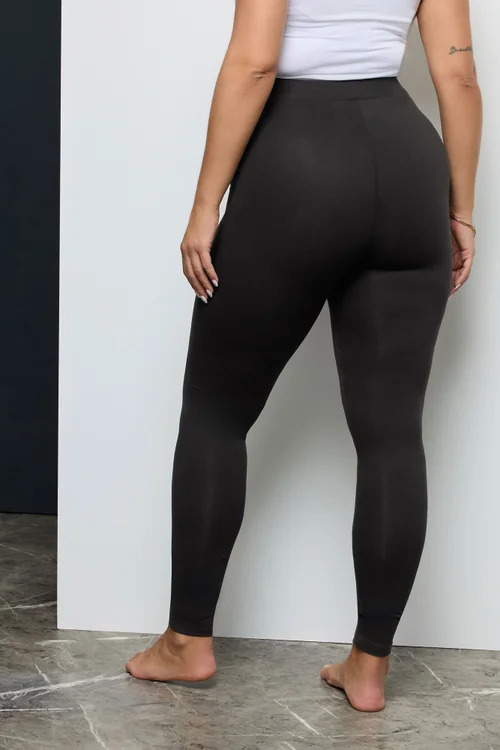 Yours For Good 2 Pack Curve Black Cotton Stretch Leggings - 26/L28 Image 5