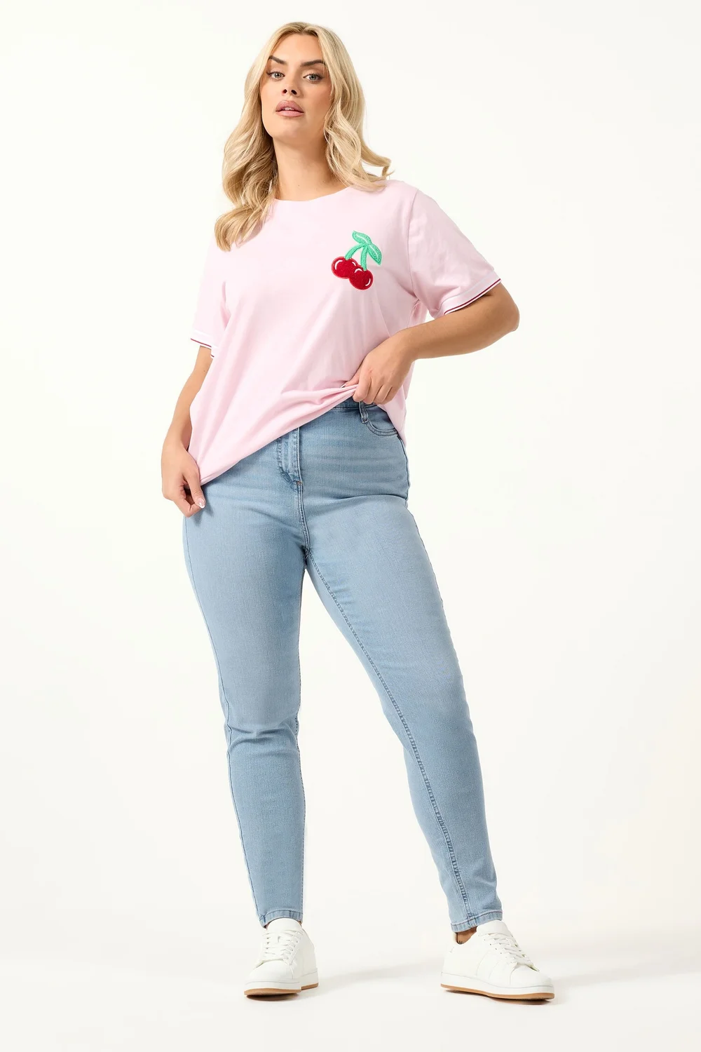 Yours Curve Light Blue Stretch Skinny AVA Jeans - 16/L32 Image 1