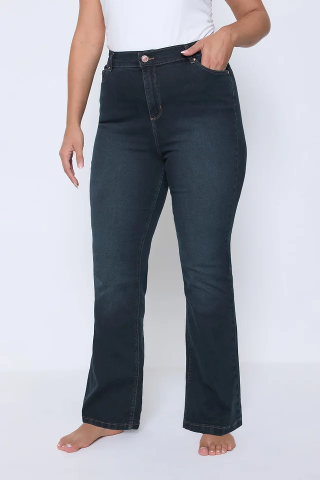Yours Curve Dark Indigo Blue Bootcut Stretch ISLA Jeans