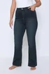 Yours Curve Dark Indigo Blue Bootcut Stretch ISLA Jeans - 30/L30 Image 1
