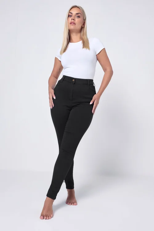 Yours Curve Black Stretch Skinny AVA Jeans - 20/L33 Image 2