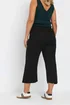 Yours Curve Black Wide Leg Cropped Denim Jeans - Size 28 Image 3