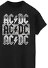 Spiral Galaxy ACDC Stacked Logo Black Music T-Shirt - 4XL Image 2