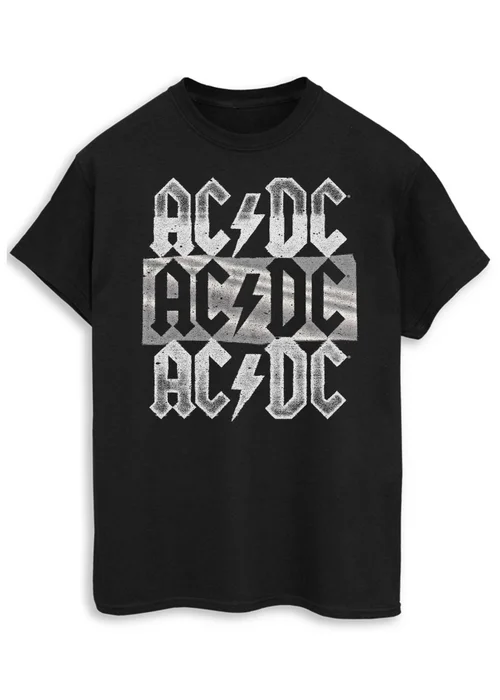 Spiral Galaxy ACDC Stacked Logo Black Music T-Shirt - 4XL Image 1