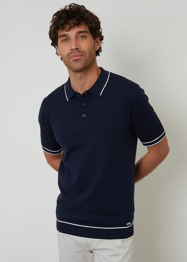 Threadbare Knitted Short Sleeve Polo Shirt