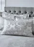 Catherine Lansfield Damask Jacquard Double Duvet Cover Set Silver Grey - Single Image 3