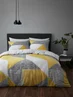 Catherine Lansfield Larsson Geo Reversible Duvet Cover Set Ochre Yellow - Single Image 1
