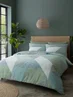 Catherine Lansfield Larsson Geo Reversible Duvet Cover Set Green - Single Image 1