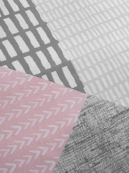 Catherine Lansfield Larsson Geo Reversible Duvet Cover Set Pink - Single Image 3