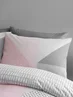 Catherine Lansfield Larsson Geo Reversible Duvet Cover Set Pink - Single Image 2
