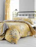 Catherine Lansfield Canterbury Floral Reversible Duvet Cover Set Ochre Yellow - Single Image 1
