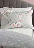Catherine Lansfield Canterbury Floral Reversible Duvet Cover Set Grey - Single Image 3
