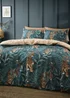 Catherine Lansfield Tropic Tiger Leaf Reversible Single Duvet Cover Set Green - Single Image 1