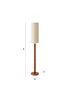 ValueLights Wyatt Linen Tall Lamp Shade Walnut Wood Bobbin Floor Lamp - One Size Image 6