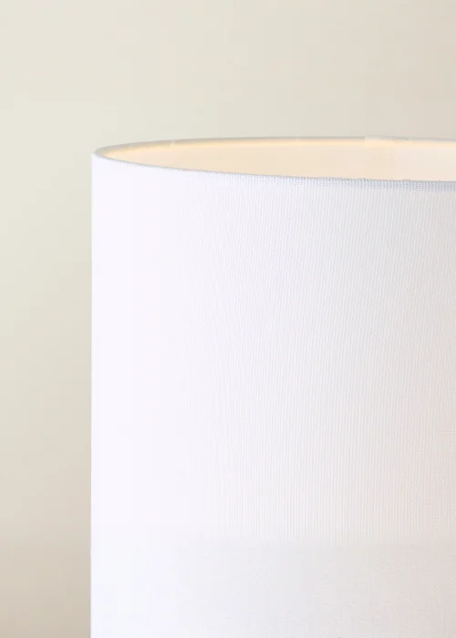 ValueLights Una White Tall Lamp Shade Rattan Midi Floor Lamp - One Size Image 4